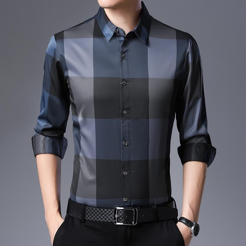 Mens Business Casual Shirt Spring Autumn New Fashion Lapel Men's Shirts New Arrived Plus Size Slim Wild Long Sleeve Plaid Shirt, 48221grey
Mens Business Casual Shirt Spring Autumn New Fashion Lapel Men's Shirts New Arrived Plus Size Slim Wild Long Sleeve Plaid Shirt, 48221grey