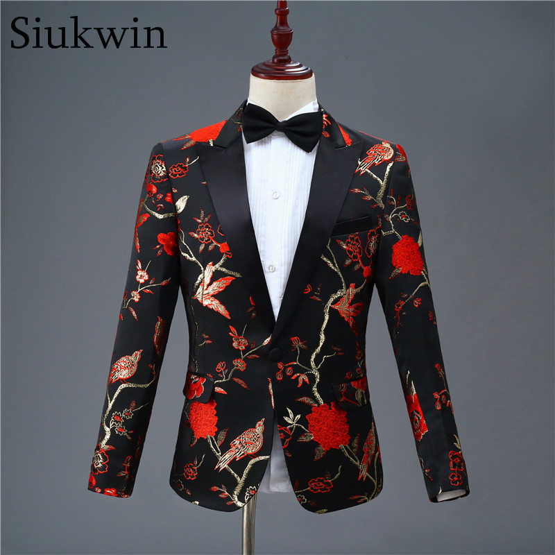 Black and Red Vintage Mens Print Blazer Elegant Mens Jacket Men Prom Suits Wine Tuxedo Terno Masculino Spring Blazer For Men 201113, Black and gold
Black and Red Vintage Mens Print Blazer Elegant Mens Jacket Men Prom Suits Wine Tuxedo Terno Masculino Spring Blazer For Men 201113, Black and gold