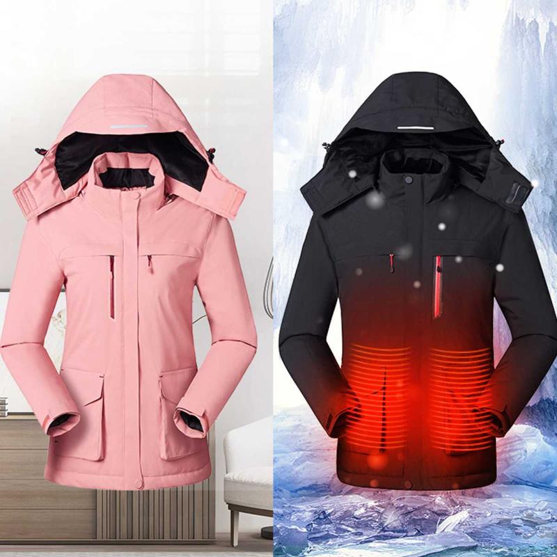 Winter USB Infrared Heated Jacket for Skiing Hiking Climbing Waterproof Windbreaker Men Women Long sleeve Hooded Cotton Coat, Black
Winter USB Infrared Heated Jacket for Skiing Hiking Climbing Waterproof Windbreaker Men Women Long sleeve Hooded Cotton Coat, Black