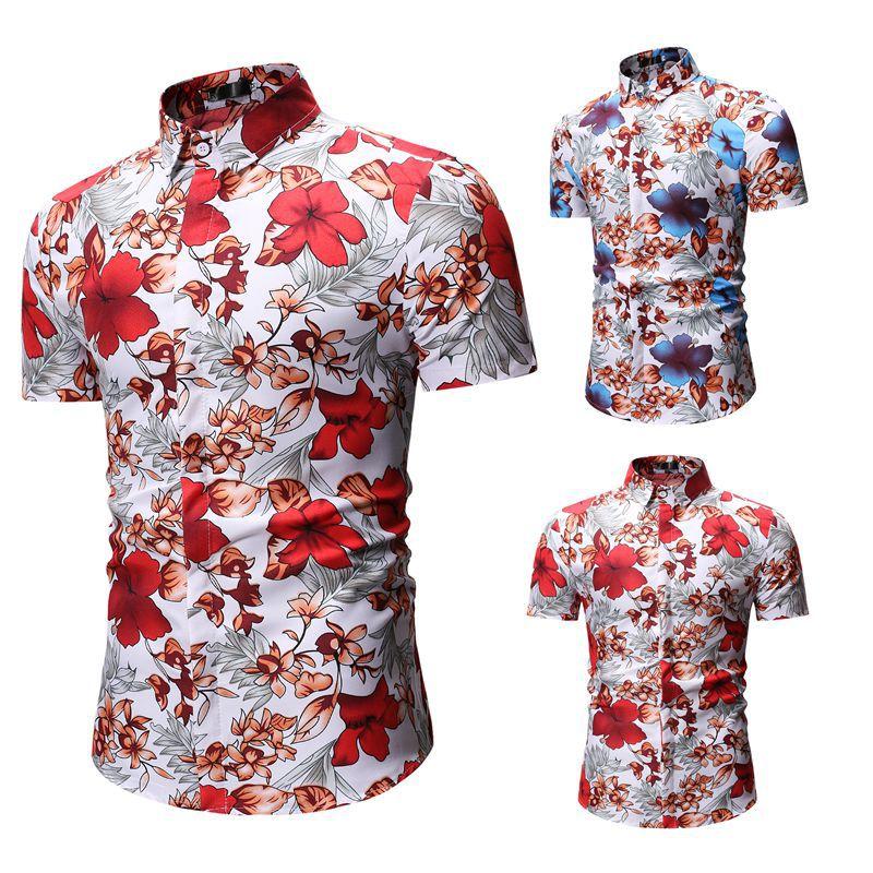 Summer men's casual short-sleeved floral shirt dark buckle floral print lapel thin section comfortable breathable male blouse, 02
Summer men's casual short-sleeved floral shirt dark buckle floral print lapel thin section comfortable breathable male blouse, 02