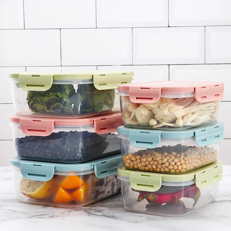 Storage Container with Lids Plastic Food Containers Lunch Box Refrigerator Airtight Leak Proof Easy Snap Lock PP H2005 Y200429 от DHgate WW