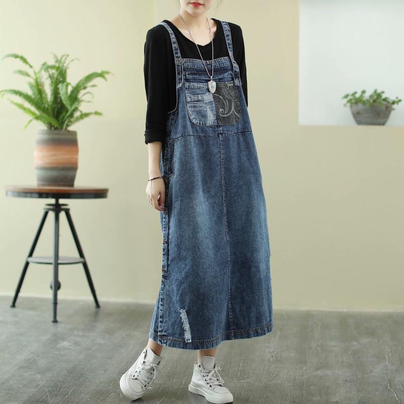 Women Dress Autumn Winter Large size Loose All-match Denim Dress 2020 New Ladies Casual pocket Print Bleached hole Retro, Black
Women Dress Autumn Winter Large size Loose All-match Denim Dress 2020 New Ladies Casual pocket Print Bleached hole Retro, Black