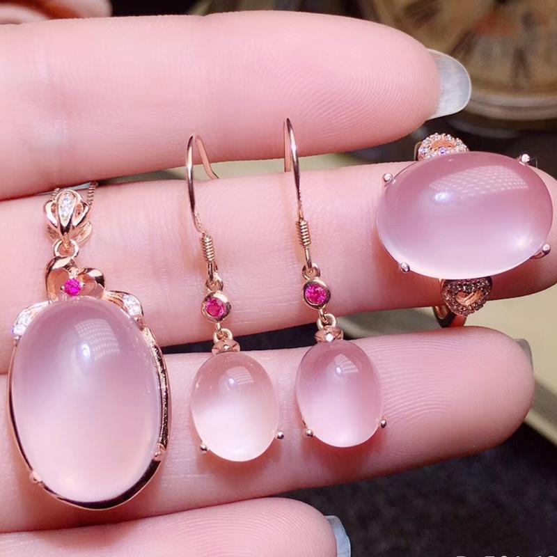 Bracelet, Earrings & Necklace Per Jewelry Natural Real Rose Quartz Set 1pc Ring Pendant 1pair Drop Earring 925 Sterling Silver R2031813, Black
Bracelet, Earrings & Necklace Per Jewelry Natural Real Rose Quartz Set 1pc Ring Pendant 1pair Drop Earring 925 Sterling Silver R2031813, Black