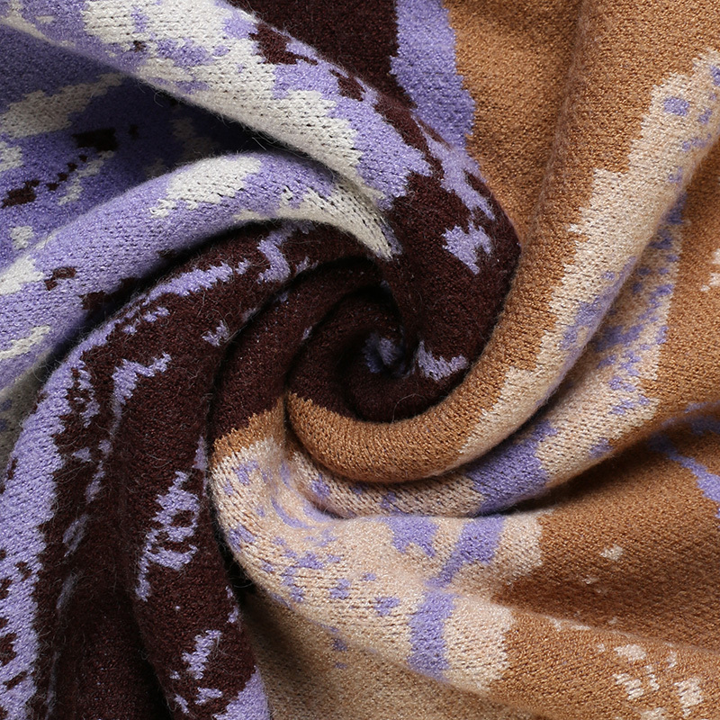 Sale promotion Women Jacquard-knit Sweater Dropped Shoulder Oversize Pullover Snow Mountain Landscape Sweater C-004 201111