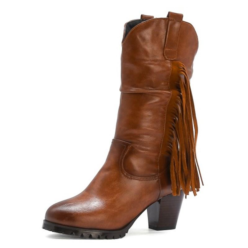 European retro women's boots mid-tube boots side zipper high heel tassel 2020 autumn and winter fold pile boots34-48, Black
European retro women's boots mid-tube boots side zipper high heel tassel 2020 autumn and winter fold pile boots34-48, Black