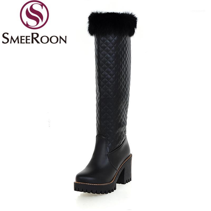 Smeeroon new women's shoes knee high boots slip on thick high heels boots round toe keep warm comfortable winter for woman1, Black
Smeeroon new women's shoes knee high boots slip on thick high heels boots round toe keep warm comfortable winter for woman1, Black