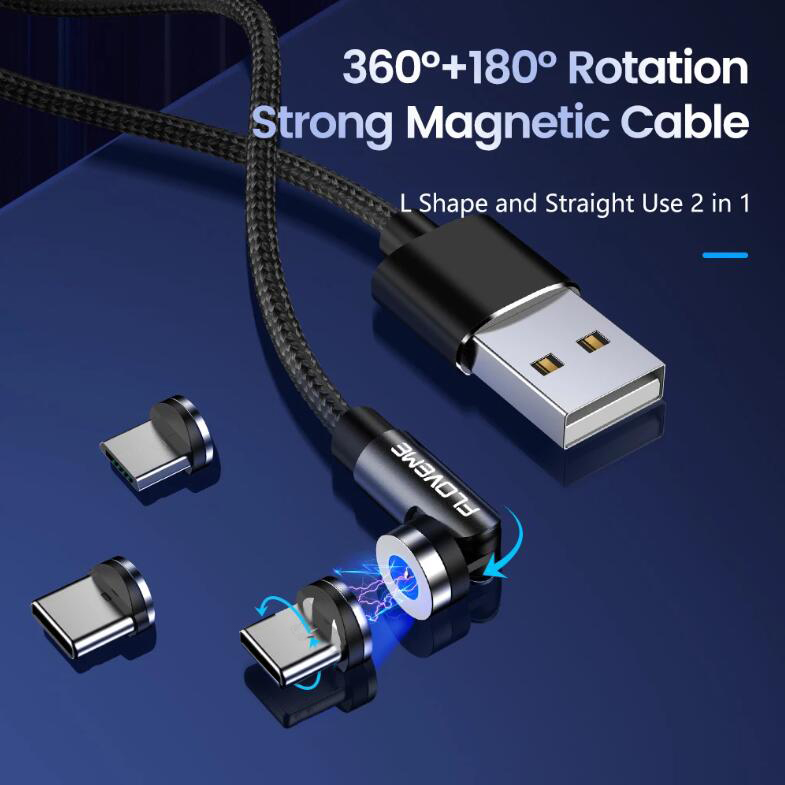 Magnetic Cable For iP 11 540 Degree Rotate USB Type C Cable For Xiaomi Samsung Phone Accessories, Customize
Magnetic Cable For iP 11 540 Degree Rotate USB Type C Cable For Xiaomi Samsung Phone Accessories, Customize