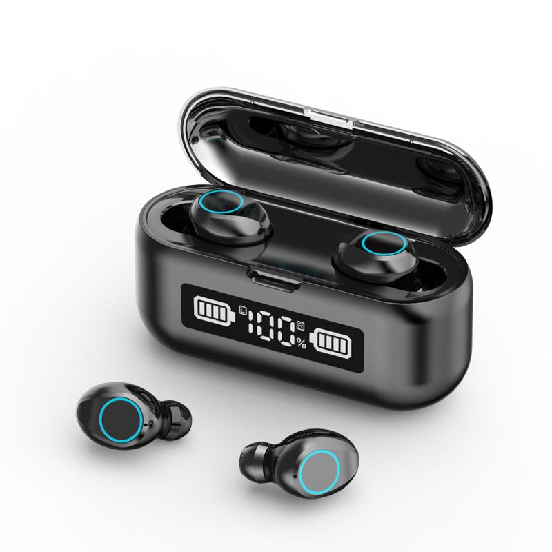 Bluetooth Earphone 9D Stereo Wireless Headphones Waterproof Sport TWS Wireless Earphones Touch Headset Mini Earbuds with 2000mAh, Black
Bluetooth Earphone 9D Stereo Wireless Headphones Waterproof Sport TWS Wireless Earphones Touch Headset Mini Earbuds with 2000mAh, Black