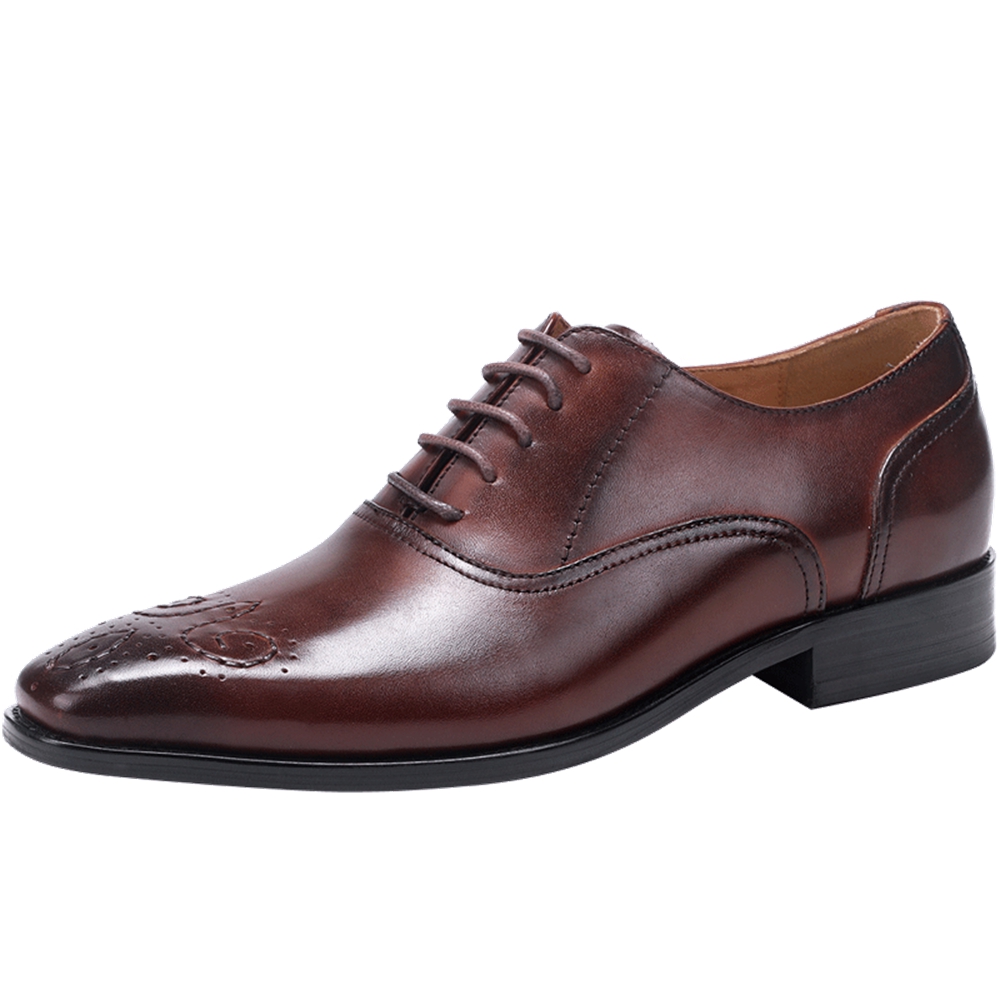Hot Sale-Mens Dress Shoes High Quality Genuine Leather Wedding Shoes Mens Formal Business Shoes Man Oxfords for Work Plus Size
