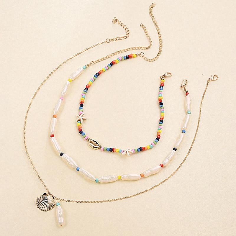 3PCS/Set Starfish Shell Pendant Simulated Pearl Beaded Handmade Multi-layer Necklace Hot Sell Choker Necklace Women Jewelry 2020 
3PCS/Set Starfish Shell Pendant Simulated Pearl Beaded Handmade Multi-layer Necklace Hot Sell Choker Necklace Women Jewelry 2020