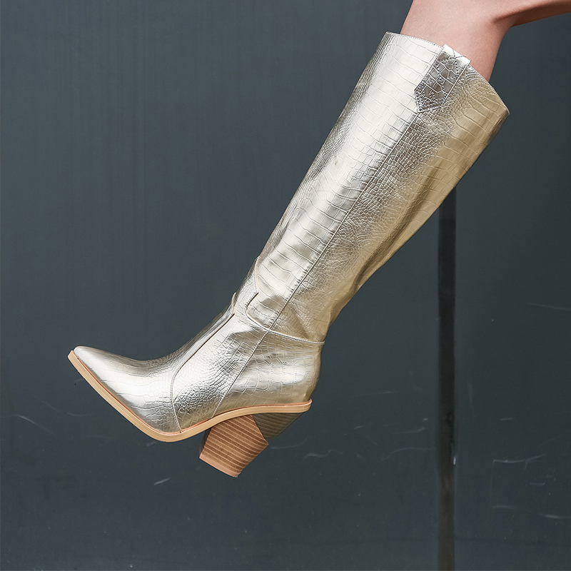 2021 Women's Winter Boots Super-metallic Heels Gold and Silver Ladies'boots of Large Size 22-28cm 46BH, Black
2021 Women's Winter Boots Super-metallic Heels Gold and Silver Ladies'boots of Large Size 22-28cm 46BH, Black