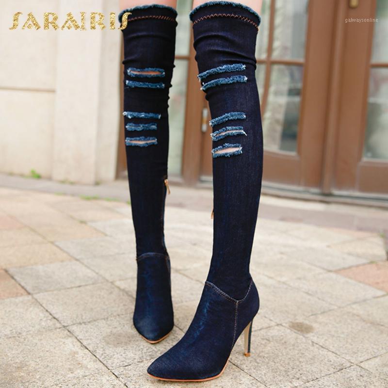 Sarairis Fashion 2020 Sexy Over The Knee Boots Ladies Pointed Toe Super High Heels Zip Up Hollow Shoes Woman Boots Denim1, Dark blue
Sarairis Fashion 2020 Sexy Over The Knee Boots Ladies Pointed Toe Super High Heels Zip Up Hollow Shoes Woman Boots Denim1, Dark blue