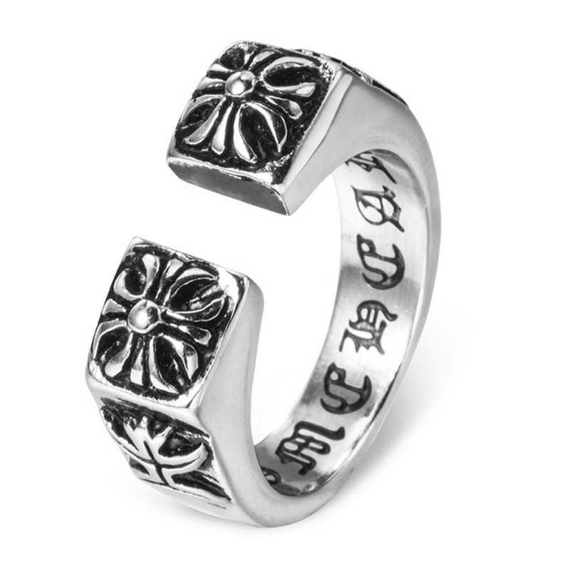 Silver Retro Stainless Steel Cross Rings Jewelry Unisex Men Titanium Hip Hop Rock Open Adjustable Ring Finger Accessories
Silver Retro Stainless Steel Cross Rings Jewelry Unisex Men Titanium Hip Hop Rock Open Adjustable Ring Finger Accessories