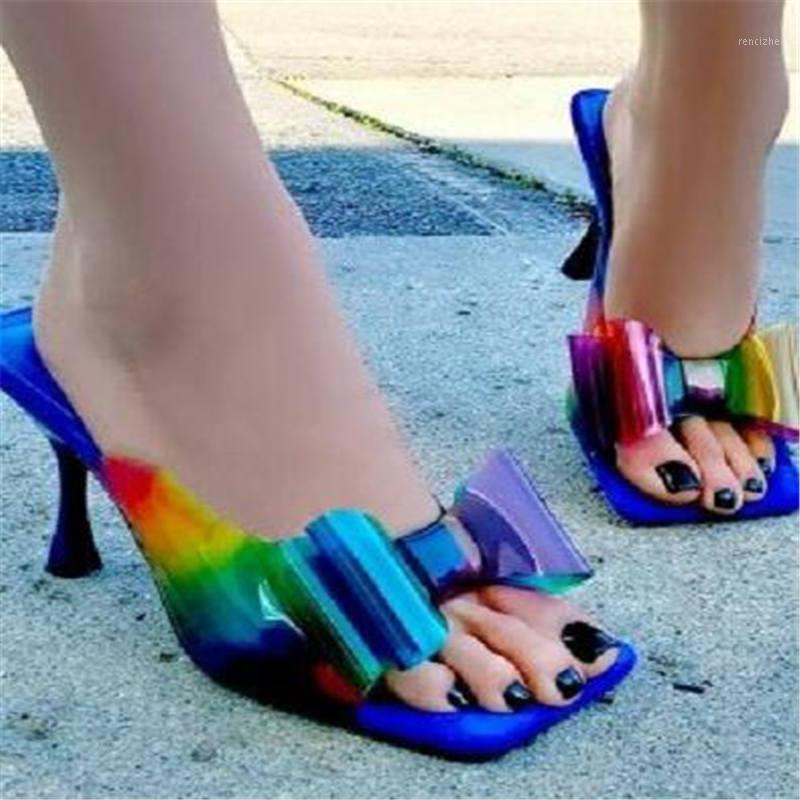Hot Sales PVC Rainbow Color Transparent Jelly Butterfly-knot Women Slippers Fashion Summer Outdoor Elegant High Heel Dress Shoes1, Black
Hot Sales PVC Rainbow Color Transparent Jelly Butterfly-knot Women Slippers Fashion Summer Outdoor Elegant High Heel Dress Shoes1, Black