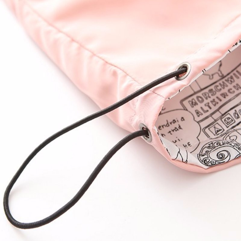 Spring Autumn Women Basic Jacket Coat Two Side Wear Cartoon Print Pocket Zipper Hooded Jackert Windbreaker Outwear Female 201017