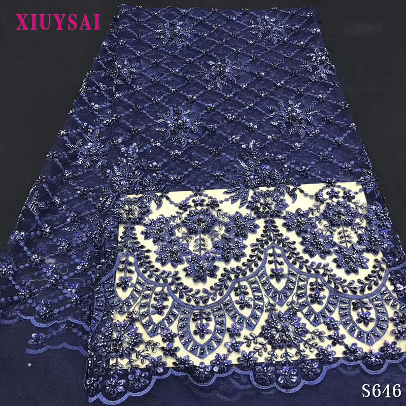 Luxury Handmade Pearls Lace Fabrics Top Quality 5yards Nigerian Royal Blue Lace Fabric 2020 Heavy Beaded Fabric SL646
Luxury Handmade Pearls Lace Fabrics Top Quality 5yards Nigerian Royal Blue Lace Fabric 2020 Heavy Beaded Fabric SL646