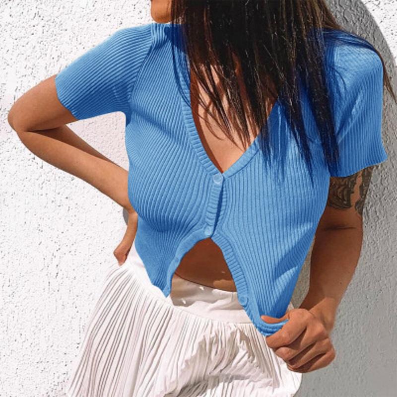 Women's T-Shirt Sexy Women Cotton Knitted Short Sleeve Ribbed Summer Crop Top Clothes Tshirt Shirt Vintage Clothing Drop Brandy, White
Women's T-Shirt Sexy Women Cotton Knitted Short Sleeve Ribbed Summer Crop Top Clothes Tshirt Shirt Vintage Clothing Drop Brandy, White