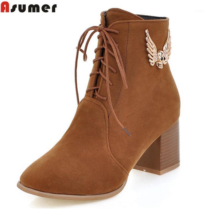 ASUMER autumn winter new arrive women boots black blue lace up zipper ankle boots flock square toe lady big size 33-431
ASUMER autumn winter new arrive women boots black blue lace up zipper ankle boots flock square toe lady big size 33-431