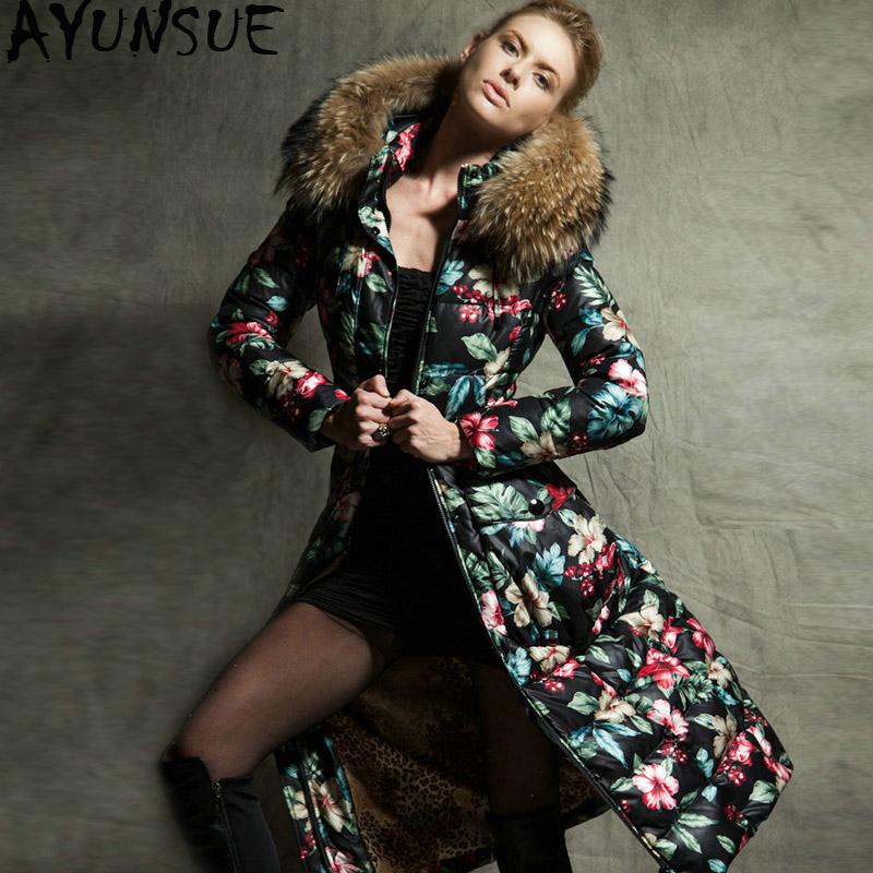 AYUNSUE Women' Down Jacket Long Winter Coat Women Big Raccoon Fur Collar Floral Korean Thick Down Jackets 2020 Woman Coats Y176, Mixed
AYUNSUE Women' Down Jacket Long Winter Coat Women Big Raccoon Fur Collar Floral Korean Thick Down Jackets 2020 Woman Coats Y176, Mixed
