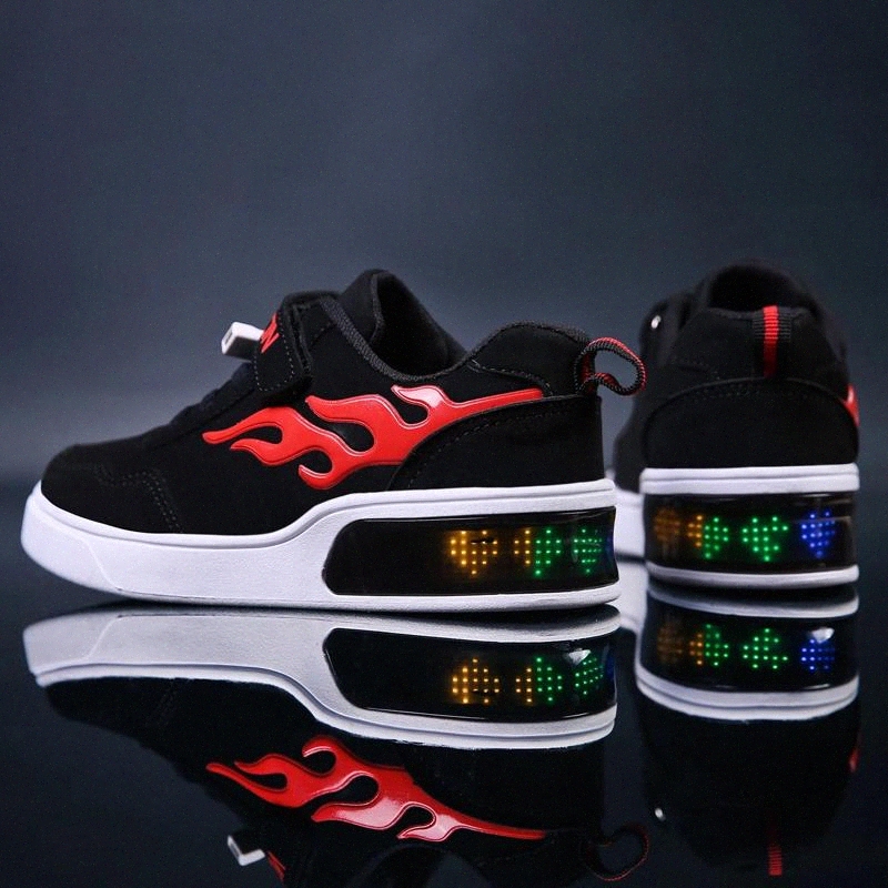 New Grey Bright Solid USB Led Light Up Kid Shoes Breathable Hook &Loop Children Charging Luminous Sneakers For Girl&Boy 27-36 #rh4D
New Grey Bright Solid USB Led Light Up Kid Shoes Breathable Hook &Loop Children Charging Luminous Sneakers For Girl&Boy 27-36 #rh4D