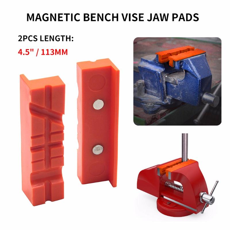 2pcs Vise Jaw Pads Pair Of Magnetic Soft Pad Jaws Rubber For Metal Vise 4.5Inch Long Pad Bench Vice Woodworking Tools Hot
2pcs Vise Jaw Pads Pair Of Magnetic Soft Pad Jaws Rubber For Metal Vise 4.5Inch Long Pad Bench Vice Woodworking Tools Hot