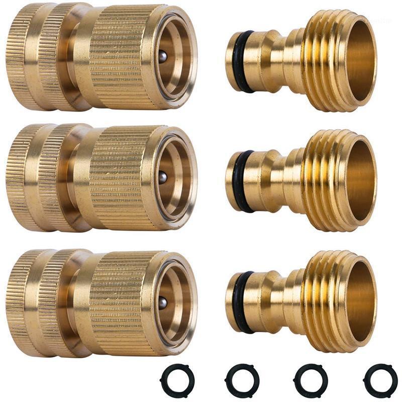 Garden Hose Quick Connect Solid Brass Quick Connector Garden Hose Fitting Water Connectors 3/4 Inch Ght (3 Sets)1, Gold
Garden Hose Quick Connect Solid Brass Quick Connector Garden Hose Fitting Water Connectors 3/4 Inch Ght (3 Sets)1, Gold