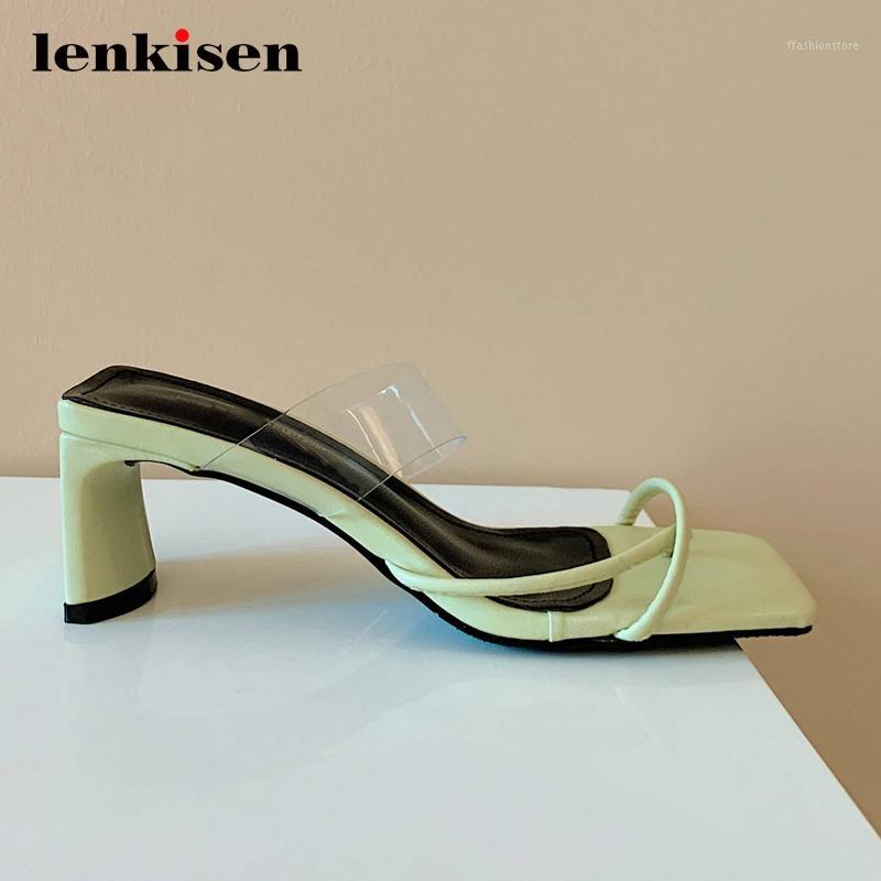 Lenkisen high fashion big square toe high strange heel flip flop narrow band transparent slip on mules beauty lady sandals L501, Apricot
Lenkisen high fashion big square toe high strange heel flip flop narrow band transparent slip on mules beauty lady sandals L501, Apricot