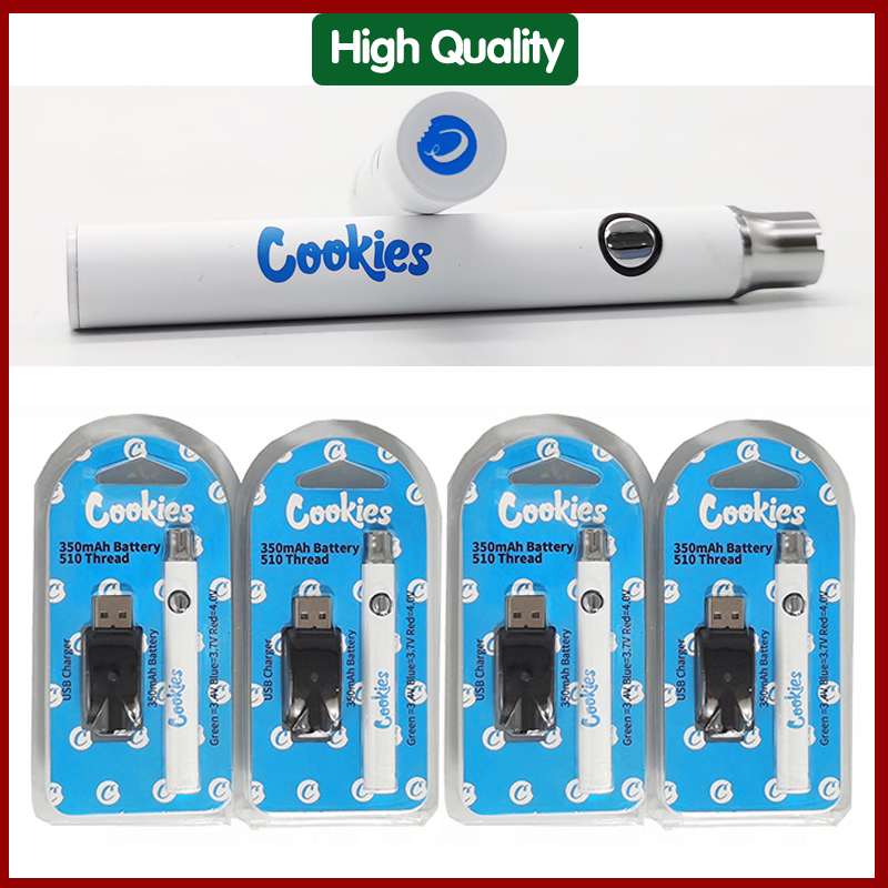 Good Price Cookies 350mah Battery Vape Carts 510 Thread Blister Packaging Adjustable Voltage USB Charging Cable E Cig Vaporizer Batteries
Good Price Cookies 350mah Battery Vape Carts 510 Thread Blister Packaging Adjustable Voltage USB Charging Cable E Cig Vaporizer Batteries