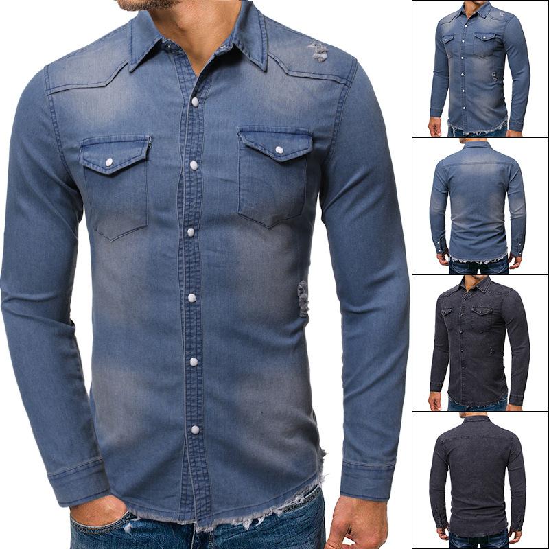 Men's fashion leisure brand personality business long-sleeve creative denim shirt men shirt men dress shirts long sleeve, Black
Men's fashion leisure brand personality business long-sleeve creative denim shirt men shirt men dress shirts long sleeve, Black