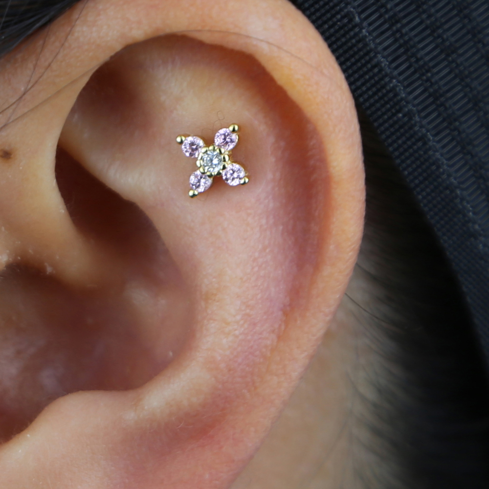 Real 925 sterling silver mini butterfly stud earring with pink white cz paved gold color tiny animals wedding stud earring bulk