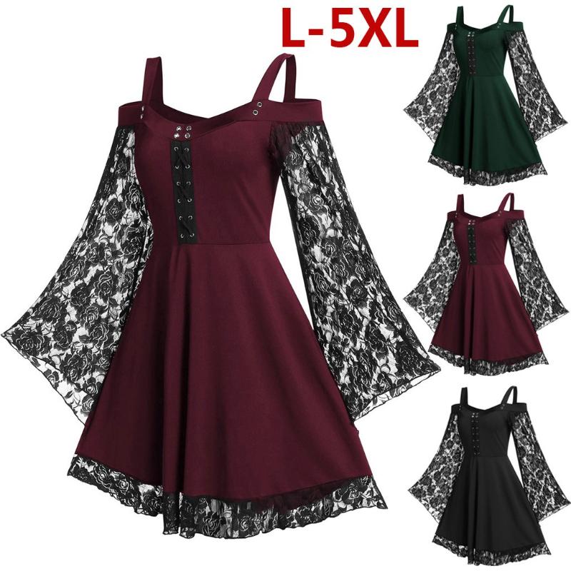 5xl Dress For Women Plus Size Fashion Dress Women Flare Sleeve Cross Corn Cold Shoulder Lace Up Insert Sling Vestidos, Green
5xl Dress For Women Plus Size Fashion Dress Women Flare Sleeve Cross Corn Cold Shoulder Lace Up Insert Sling Vestidos, Green
