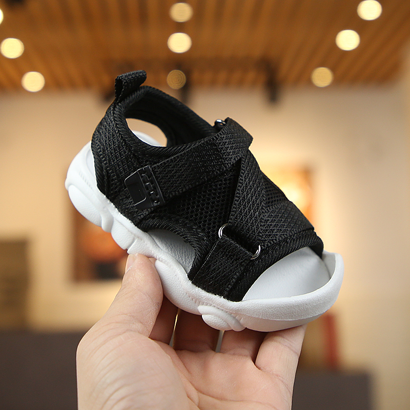Baby Boy Sandals Black Gray Pink Canvas Infant Girl Sandals Toddler Summer Walking Shoes Newborn Sneaker Beach Shoes D04143 201130