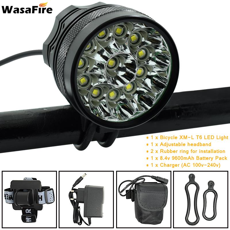 WasaFire New 12 LED 2 in 1 Headlight 20000lm XM-L T6 LED Bike Light Cycling Bicycle Head Lamp 9600mAh 18650 Battery Pack Charger
WasaFire New 12 LED 2 in 1 Headlight 20000lm XM-L T6 LED Bike Light Cycling Bicycle Head Lamp 9600mAh 18650 Battery Pack Charger