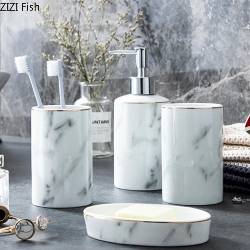 Imitation Marble Bathroom Kit Couple Gargle Cup Wash Kit Ceramics Four-piece Soap Dispenser Modern Home Bathroom Accessories
Imitation Marble Bathroom Kit Couple Gargle Cup Wash Kit Ceramics Four-piece Soap Dispenser Modern Home Bathroom Accessories