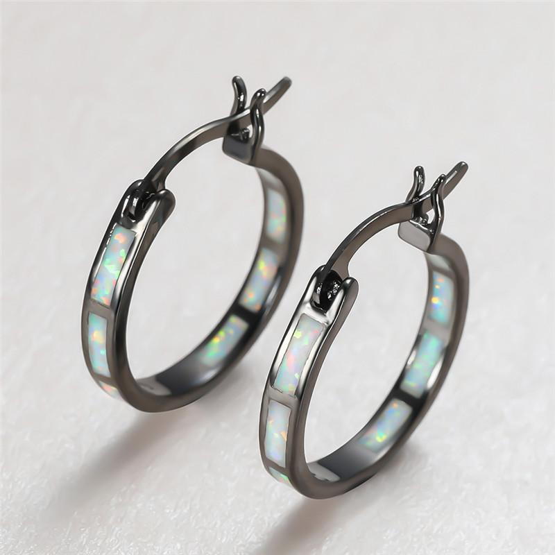 Vintage Black Gold White Blue Opal Stone Hoop Earrings For Women Fashion Round Circle Earrings Female Wedding Birthstone Jewelry
Vintage Black Gold White Blue Opal Stone Hoop Earrings For Women Fashion Round Circle Earrings Female Wedding Birthstone Jewelry