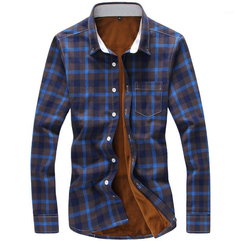 Men's Casual Shirts Wholesale- 2021 Winter Plaid Men Warm Velvet Long Sleeve Flannel Red And Black Check Plus Size 5XL Camisa Masculina1, Blue
Men's Casual Shirts Wholesale- 2021 Winter Plaid Men Warm Velvet Long Sleeve Flannel Red And Black Check Plus Size 5XL Camisa Masculina1, Blue