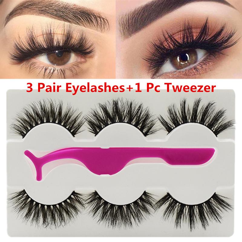 3 Pairs False Eyelashes Wispy Fluffy Thick Long Fake Eye Lashes With 1 Pc Tweezer Handmade Extension Beauty Tools
3 Pairs False Eyelashes Wispy Fluffy Thick Long Fake Eye Lashes With 1 Pc Tweezer Handmade Extension Beauty Tools