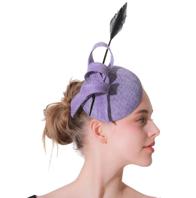 Banquet Hat Net Yarn Top Wedding Headdress Feather Hairpin Hair Accessories Hats for Party Wedding Fascinator Hat Many Colors on Sale