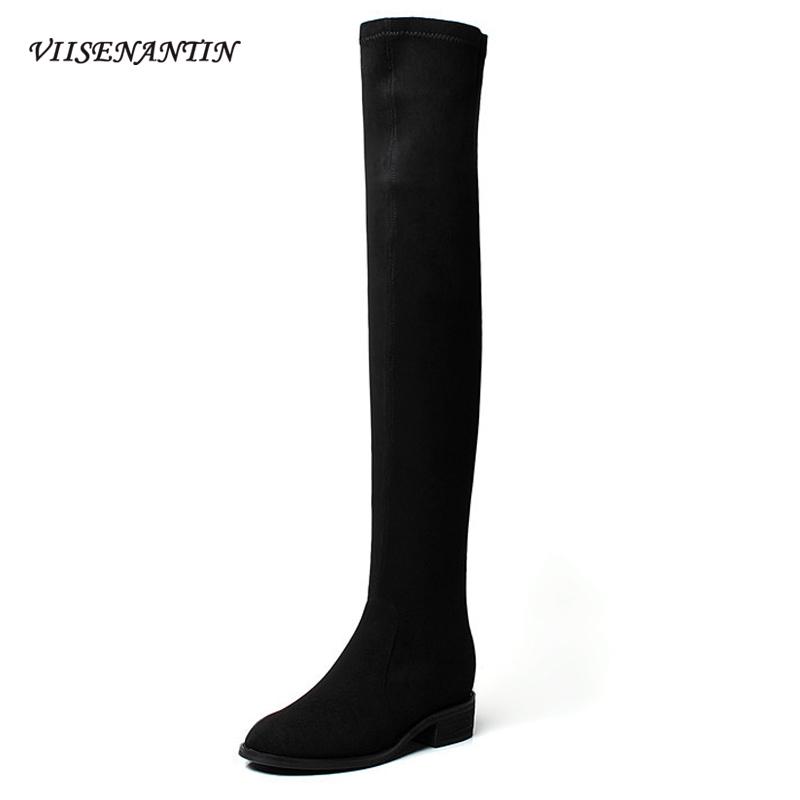 Round Toe Back Zipper Over The Knee Boots Women's Autumn Winter Round Toe Thick Heel Elastic Thin Boots Mid-heel Leather, Black
Round Toe Back Zipper Over The Knee Boots Women's Autumn Winter Round Toe Thick Heel Elastic Thin Boots Mid-heel Leather, Black