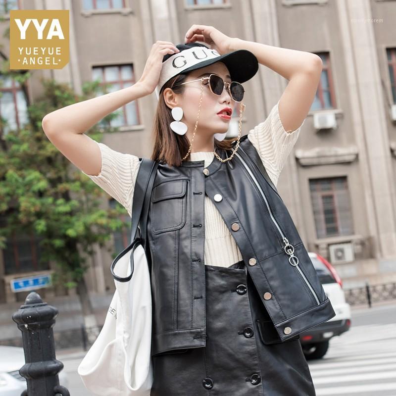 Autumn New Women Casual Sleeveless Sheepskin Real Leather Jacket O Neck Single Breasted Waistcoat Vest Fashion Zipper Vests Coat1, Black
Autumn New Women Casual Sleeveless Sheepskin Real Leather Jacket O Neck Single Breasted Waistcoat Vest Fashion Zipper Vests Coat1, Black