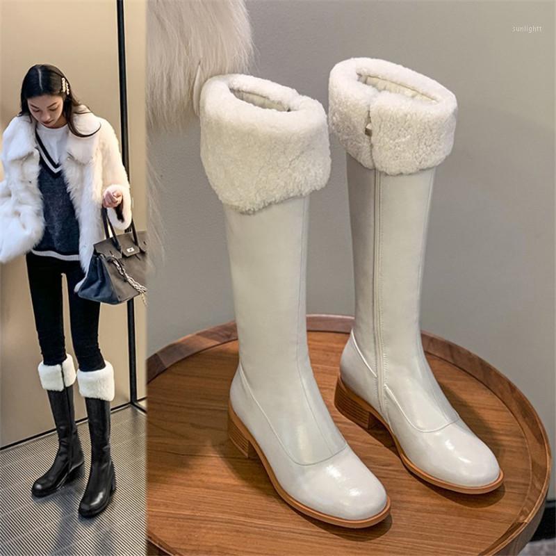 PXELENA Natural Genuine Leather Thick Fur Knee High Snow Boots Chunky Med Heels Zip Riding Knight Winter Warm Shoes 2021 Ladies1, Beige
PXELENA Natural Genuine Leather Thick Fur Knee High Snow Boots Chunky Med Heels Zip Riding Knight Winter Warm Shoes 2021 Ladies1, Beige