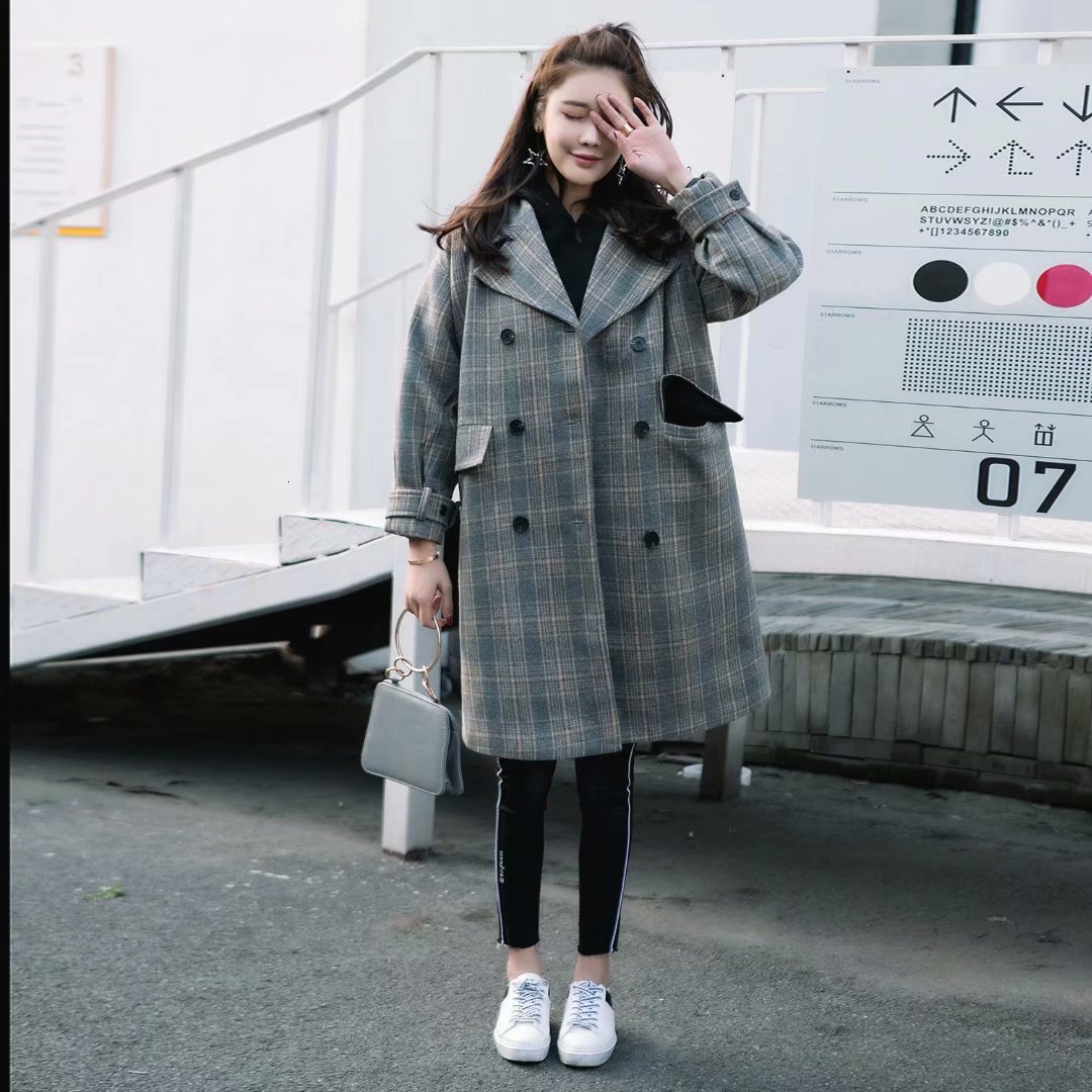 2021 New Female mode Chess autumn and winter jacket medium length thicken wool clothing for coat, Navy
2021 New Female mode Chess autumn and winter jacket medium length thicken wool clothing for coat, Navy