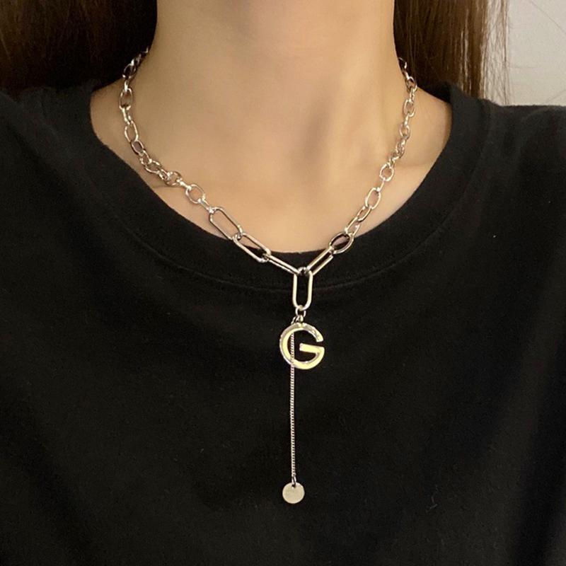 Vogallery Punk Rock Style Letter G Pendants Necklaces For Women Silver Color Chain On The Neck Coin Jewelry Accessories
Vogallery Punk Rock Style Letter G Pendants Necklaces For Women Silver Color Chain On The Neck Coin Jewelry Accessories