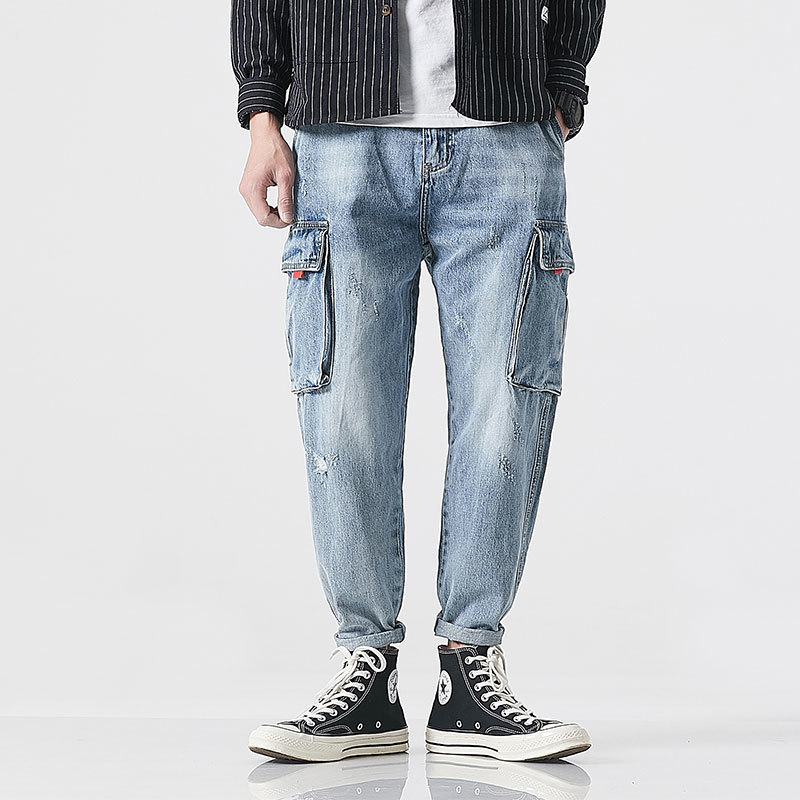 2021 New New Fashionable Men's Large-pocket Set Denim Pants Streetwear Designer Hip-hop Muddy Male Jeans 94d9, Blue
2021 New New Fashionable Men's Large-pocket Set Denim Pants Streetwear Designer Hip-hop Muddy Male Jeans 94d9, Blue