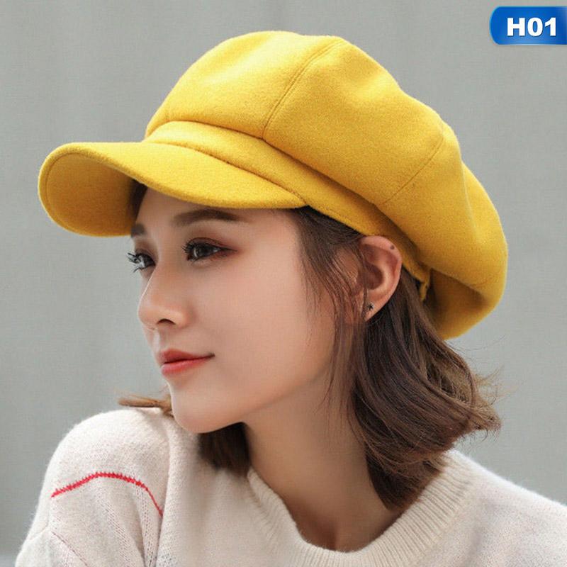 Pure Color Woolen Octagonal Hat Female Autumn And Winter New Style Duck Tongue Beret, H04
Pure Color Woolen Octagonal Hat Female Autumn And Winter New Style Duck Tongue Beret, H04