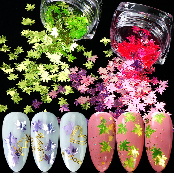 Fall Leaves Nail Sequins Glitter,Holographic Maple Leaf Nail Art Glitter Flakes Confetti Acrylic Nail Art Supply, Black
Fall Leaves Nail Sequins Glitter,Holographic Maple Leaf Nail Art Glitter Flakes Confetti Acrylic Nail Art Supply, Black