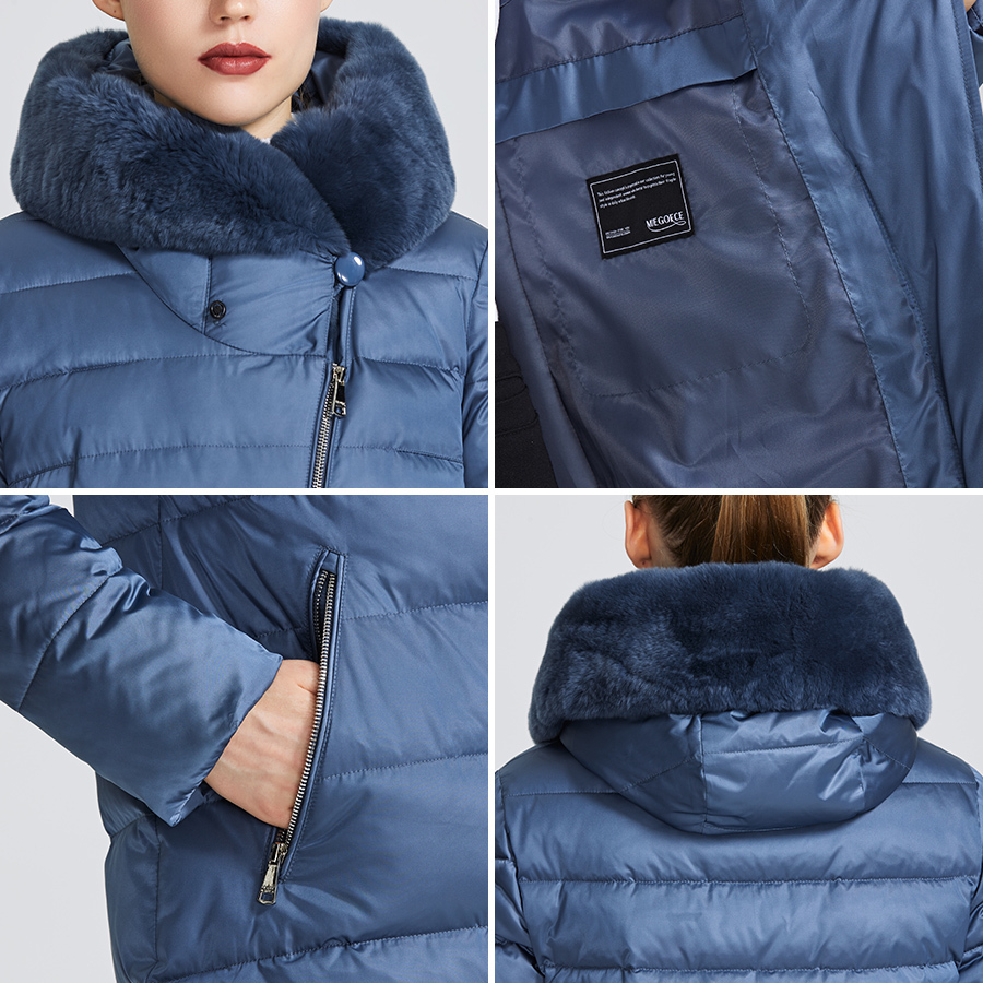 MIEGOFCE Winter Women's Collection Women's Warm Jacket Coat Winter Windproof Stand-Up Collar With Hood and Rabbit Fur Parka 201026