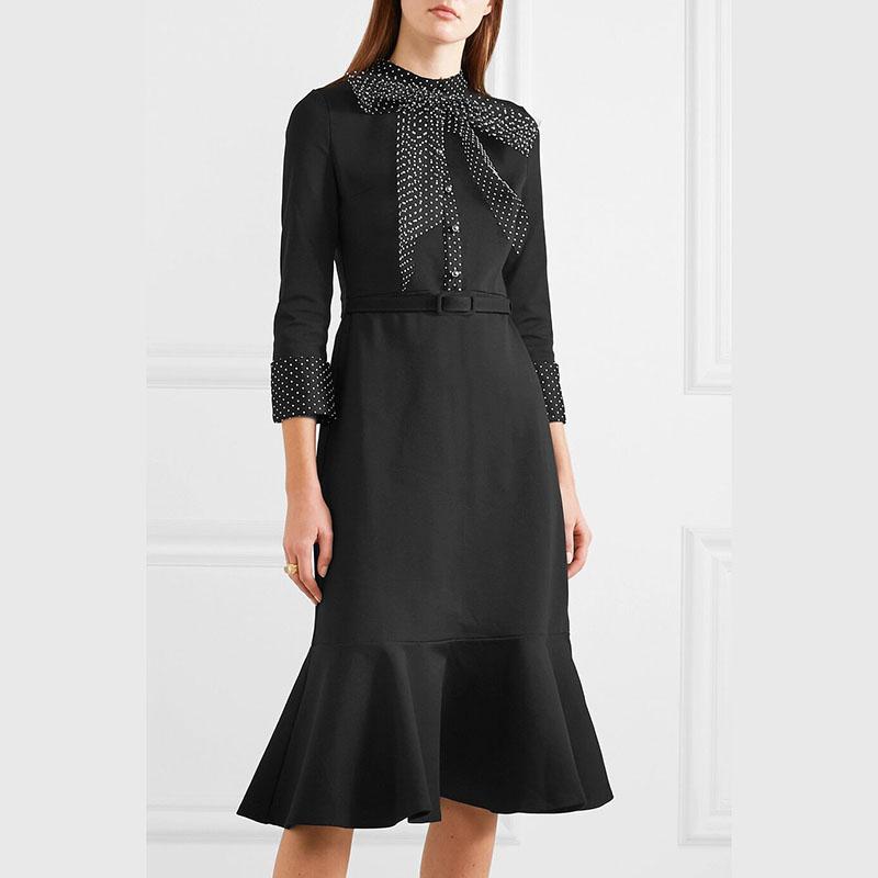 Women Runway Dress 2020 High Quality Bow Neck Patchwork Dot Mermaid Casual Dresses NP0752A, As pic
Women Runway Dress 2020 High Quality Bow Neck Patchwork Dot Mermaid Casual Dresses NP0752A, As pic