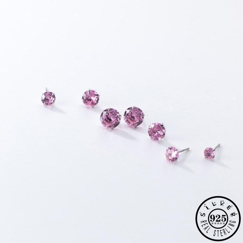 Stud 925 Sterling Silver Pink CZ Earings Round Cubic Zirconia Small Ear Studs Earrings Christmas Jewelry Gifts For Women Girls, Golden;silver
Stud 925 Sterling Silver Pink CZ Earings Round Cubic Zirconia Small Ear Studs Earrings Christmas Jewelry Gifts For Women Girls, Golden;silver