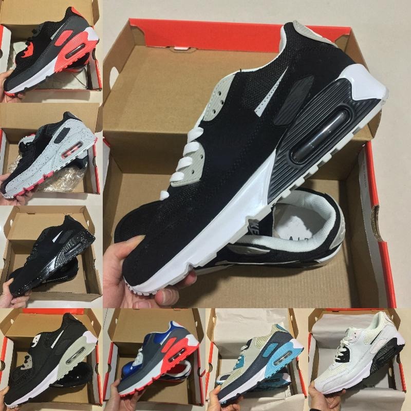 2020 NEW CHaussures 90 Trainer ShOes Classic Men WOmen CHeAp 90 Sports Shoes Black Red White Air Cushion Designer Air90 Sneakers
